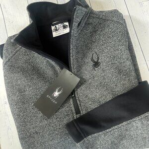 nwt SPYDER fleece lined waterproof quarter zip jacket L large mens